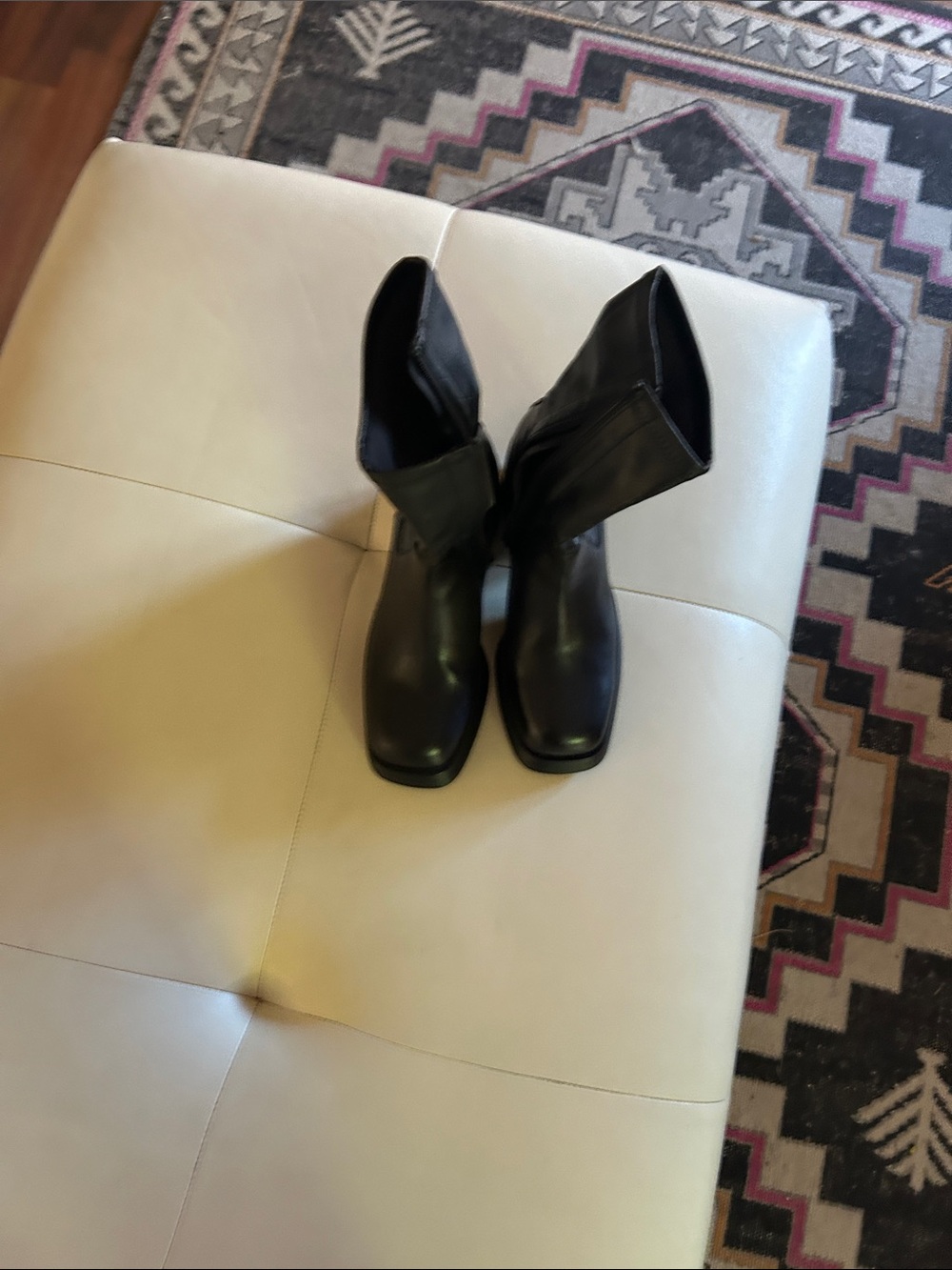 Vagabond Black Leather Heeled Ankle Boots